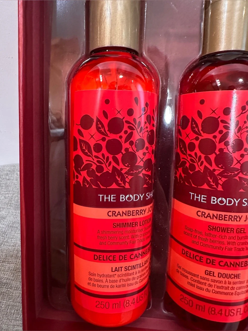 RARE The Body Shop Cranberry Joy Gift Set of 7 Lotion Shower Gel Butter Balm